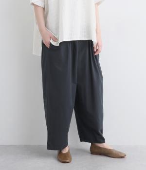 コットンガーメントダイ ウエストタックパンツ(スミクロ-F)