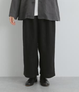 ヘビーリネンワイドストレートパンツ(ブラック-F)