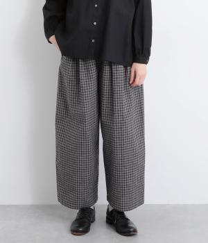 コットンリネンチェックイージーパンツ(チェック-F)