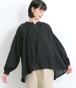 キャンブリックレースプルオーバー(ブラック-ONESIZE)