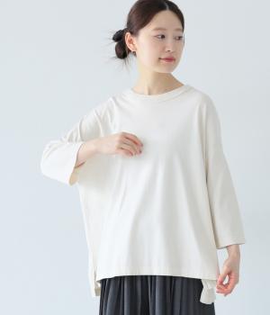 オーガニックコットン7分袖Tシャツ(アイボリー-ONESIZE)
