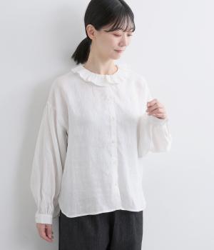 ヘンプフリルカラーブラウス(オフ-F)