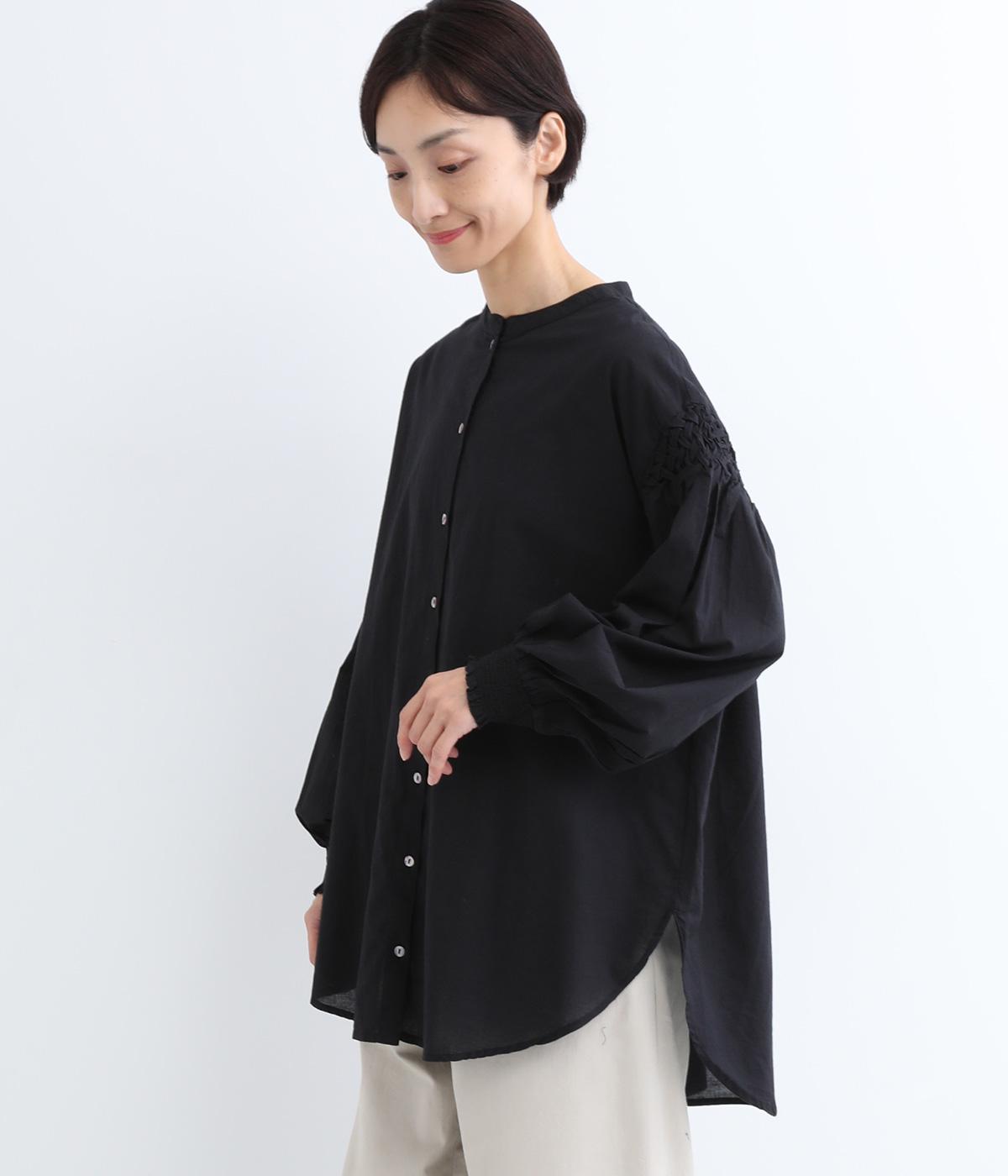 キャンブリック　スモッキングブラウス(ブラック-F)