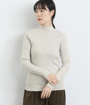 ランダムリブニットモックネックプルオーバー(ナチュラル-F)
