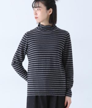ウォッシャブル コットンカシミヤニットタートルプルオーバー