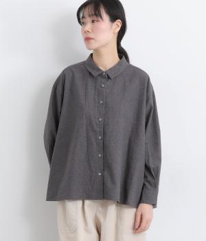 コットンリネンチェックAラインシャツ(チドリ-F)