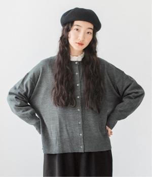 ウォッシャブル　アクリルウールニット2wayカーディガン(グレー-F)