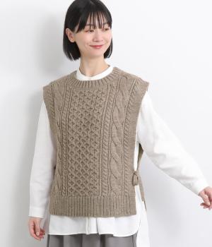 ウールミックスニットアランベスト