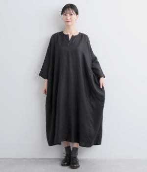 ヘンプシャーリングワンピース(ブラック-F)
