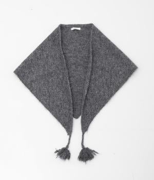 ニットトライアングルストール(チャコール-F)