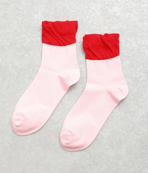 コットンフリルソックス(ピンク-F)