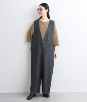 コットンリネンデニムサロペット