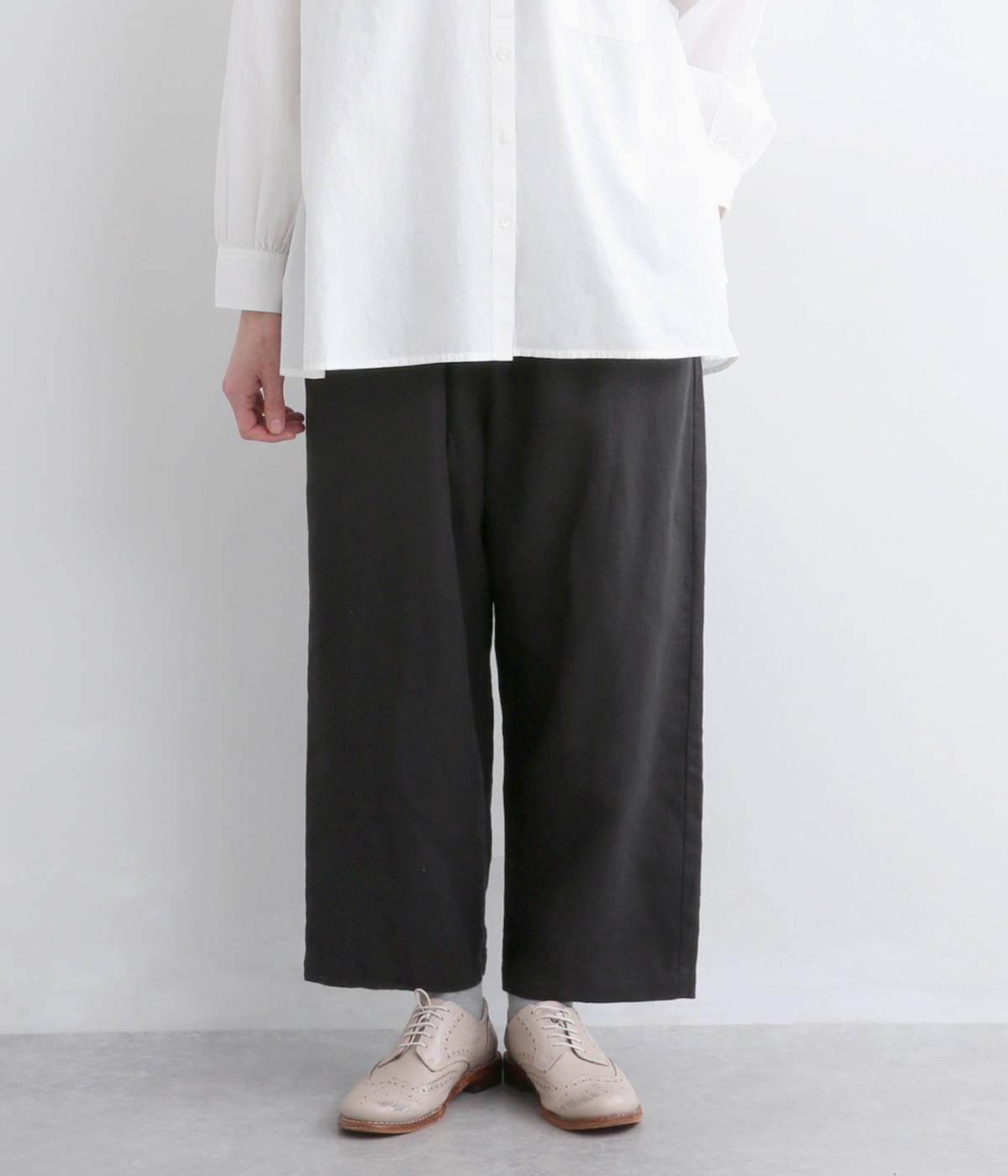 ヘザーリネンロングイージーパンツ(ブラック-F)