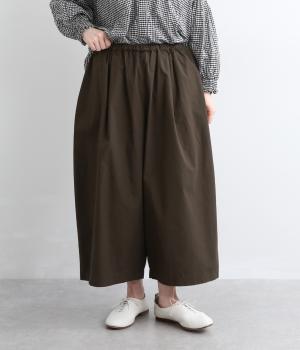 コットンンタイプライタークロップドワイドパンツ(チャコール-F)