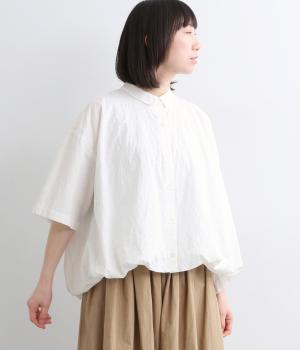 ドットジャカードバルーンブラウス(オフ-F)