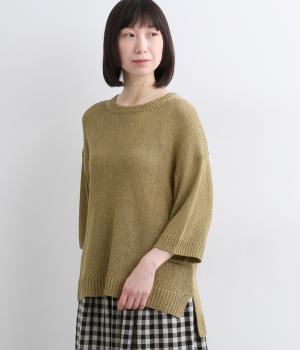 リネンミックスニットプルオーバー(モカ-F)