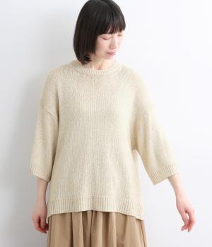 リネンミックスニットプルオーバー(ナチュラル-F)