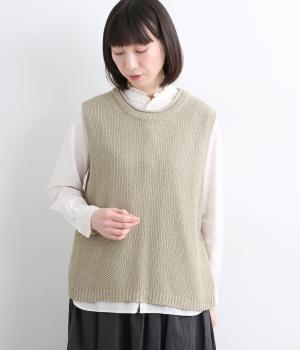 リネンミックスニットベスト