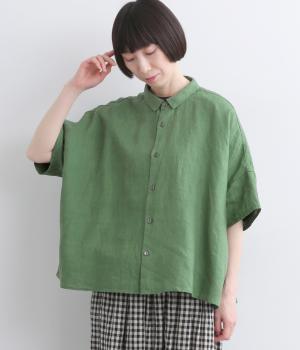 リネンレギュラーカラーワイドシャツ