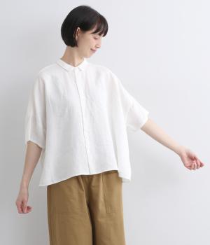 リネンレギュラーカラーワイドシャツ(オフ-F)