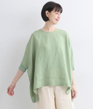 リネンバックボタンビッグプルオーバー