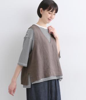 ヘビーリネンVネックベスト