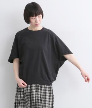 コットンカットソーコクーンプルオーバー(ブラック-F)