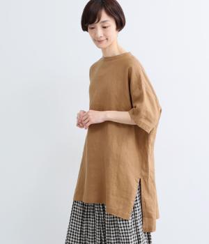 ヘンププルオーバーチュニック(ブラウン-F)