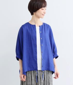 ヘンプドルマンブラウス(ブルー-F)