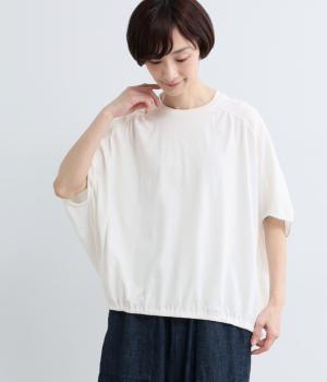 コットンカットソーギャザープルオーバー(ホワイト-F)