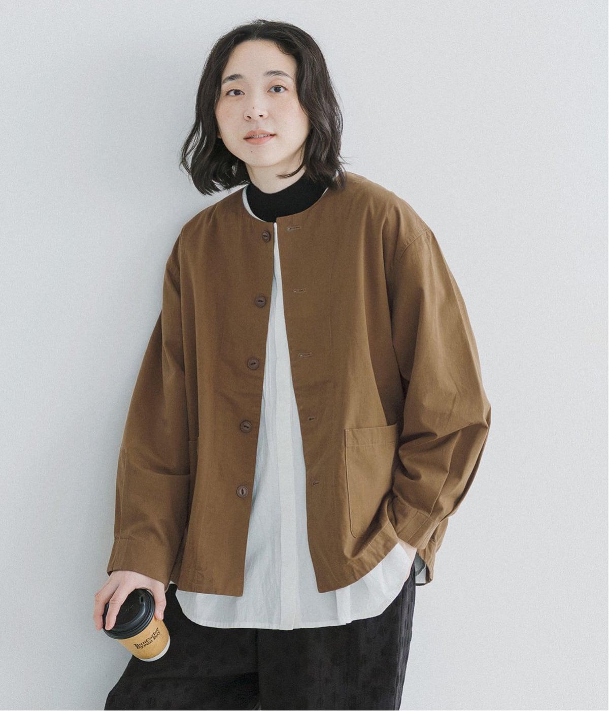heavenlyヘブンリー 綿麻 チェック バンドカラー ジャケット ナチュラン コットンツイルノーカラージャケット｜HEAVENLY（ヘブンリー）の商品詳細