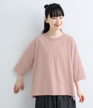 オーガニックコットン7分袖Tシャツ(ピンク-F)