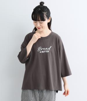 オーガニックコットン7分袖プリントTシャツ(スミクロ-F)