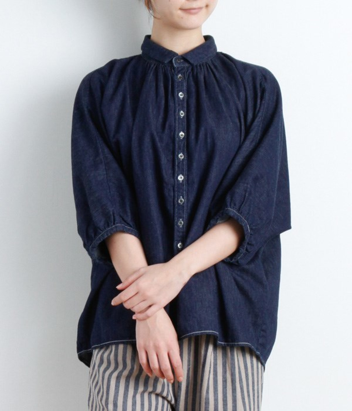 6ozデニムグランシャツ(ワンウォッシュ-ONESIZE)