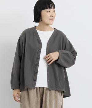 フランネル　カルディガンシャツ(チャコールグレー-2)