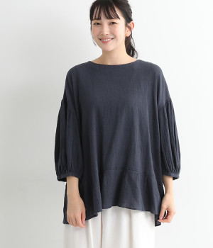 クレープ　2WAYトヌーシャツ(ネイビー-ONESIZE)