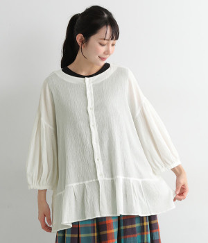 クレープ　2WAYトヌーシャツ(ホワイト-ONESIZE)