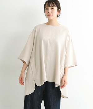 ダブルガーゼ　グランマンシュシャツ(ベージュ-ONESIZE)