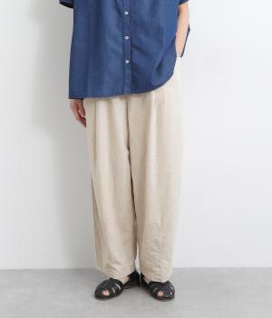 コットンリネンアムンゼンクロスバロンパンツ(ベージュ-2)