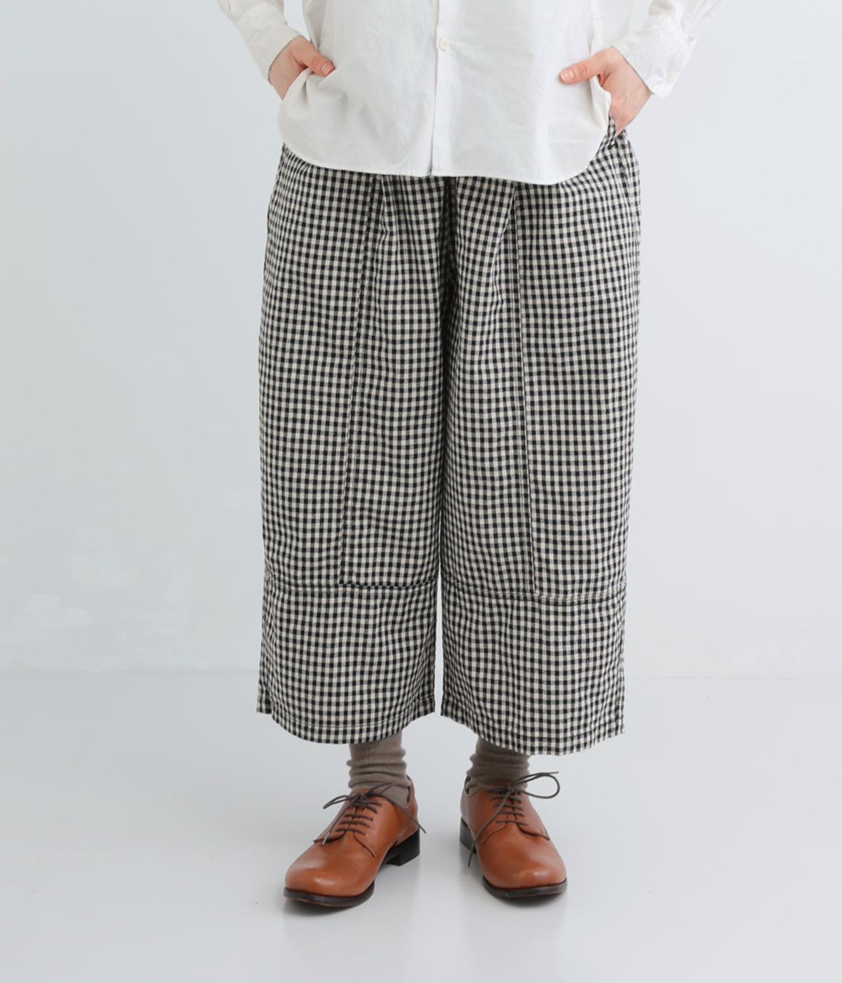 コットンリネンアムンゼンクロストーヌパンツ(グレンチェック-2)