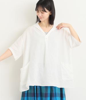 リネンキャンバスマリンプルオーバー(ホワイト-ONESIZE)