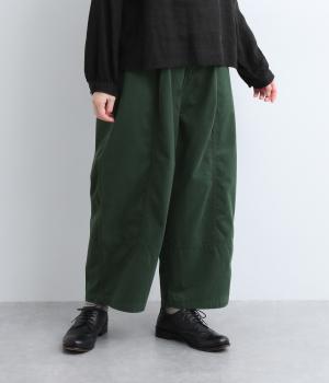 コットンパウダースノー高密度ツイルトヌーパンツ(ダークグリーン-2)