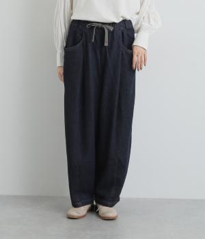 コットン綾デニムバロンパンツ(ワンウォッシュ-2)