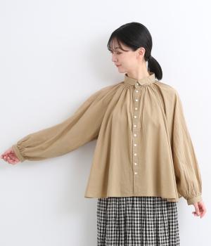 コットングランロンシャツ(ベージュ-2)