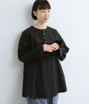 コットンウェザーマンシュデコールシャツ(ブラック-2)