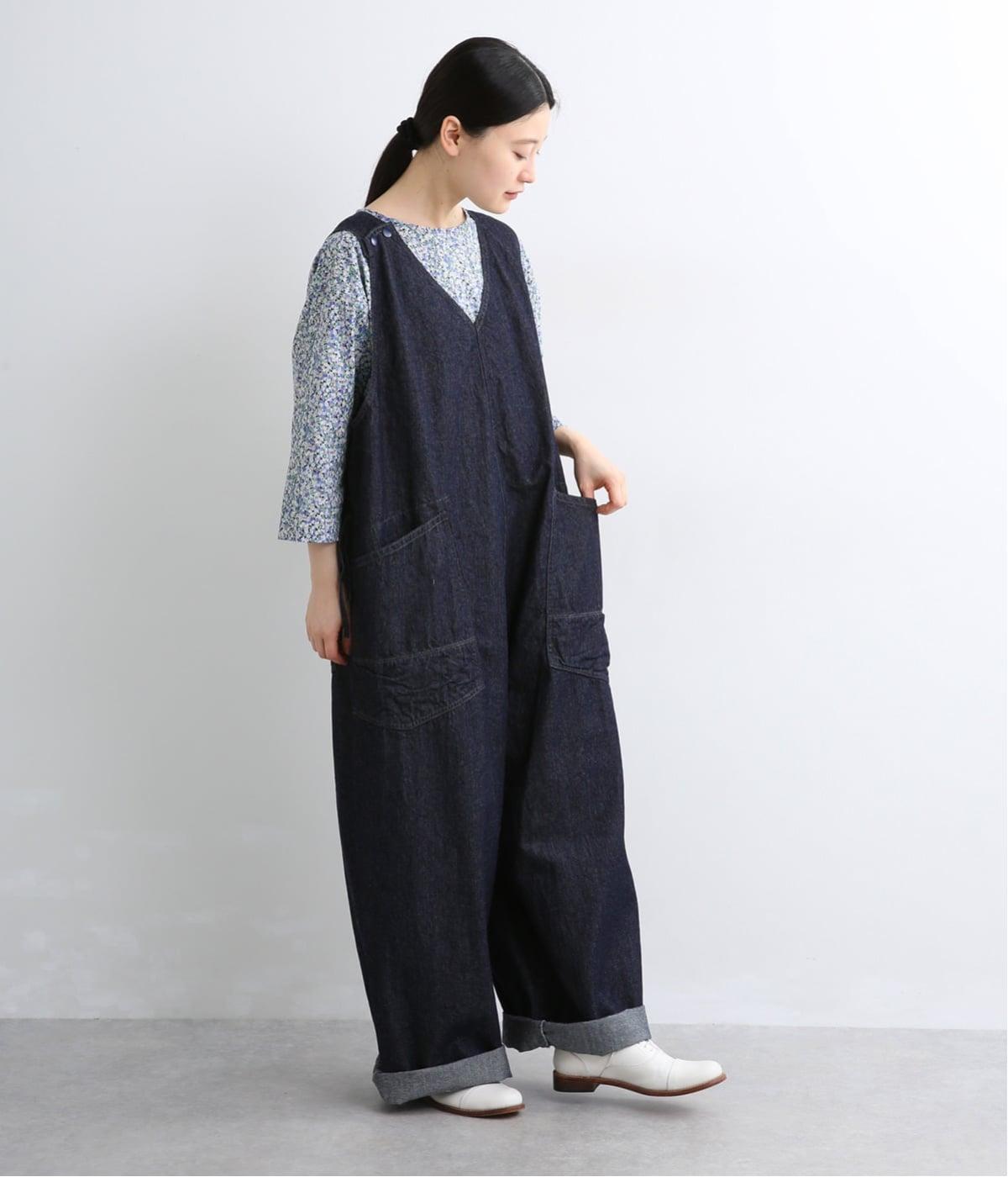 ムラ糸10ozデニムデフォルメサロペット(ワンウォッシュ-2)