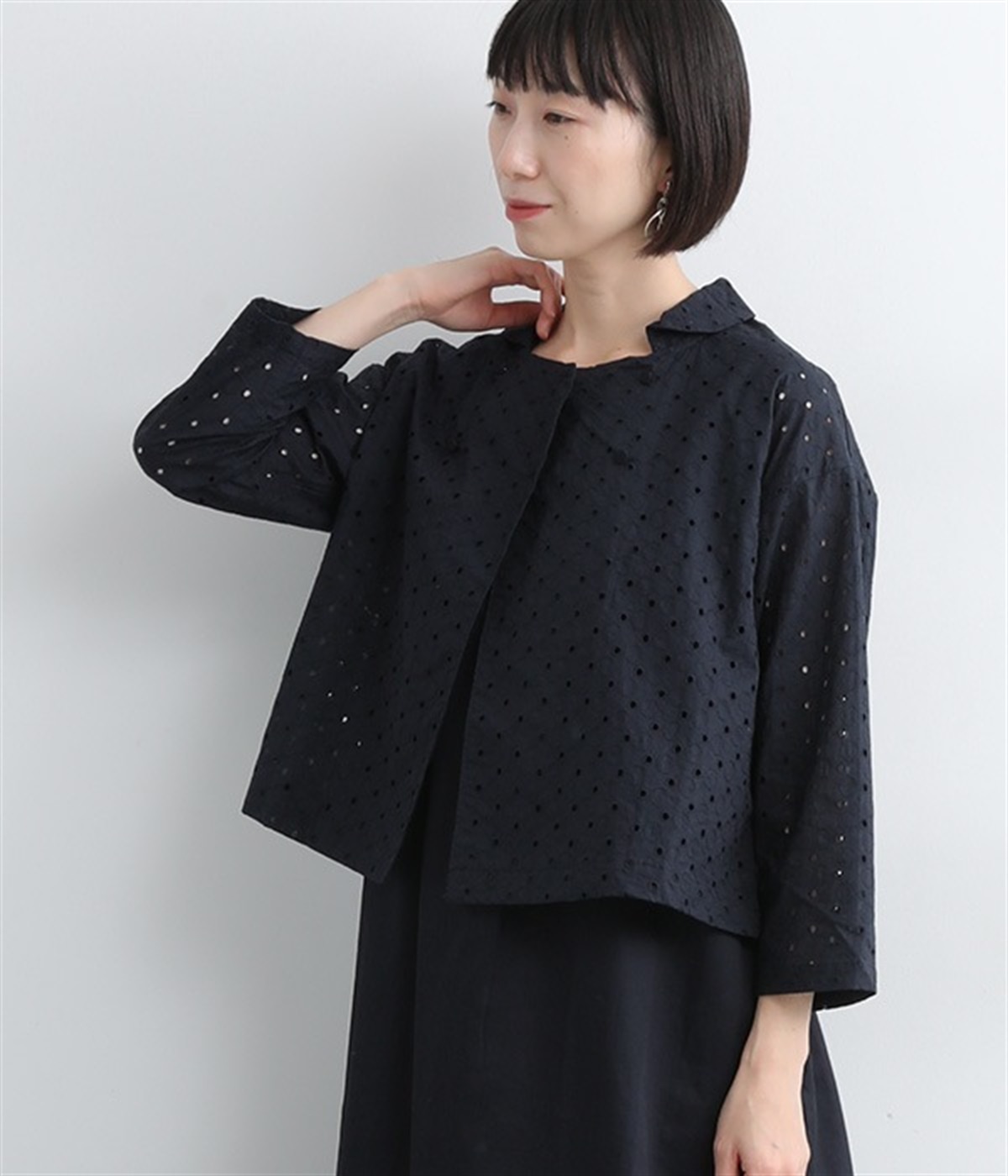 サークル刺繍ジャケット(ネイビー-0)