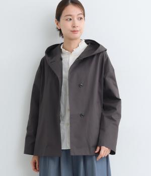 コットンツイルダンプエアタンブラーフードジャケット(チャコール-F)