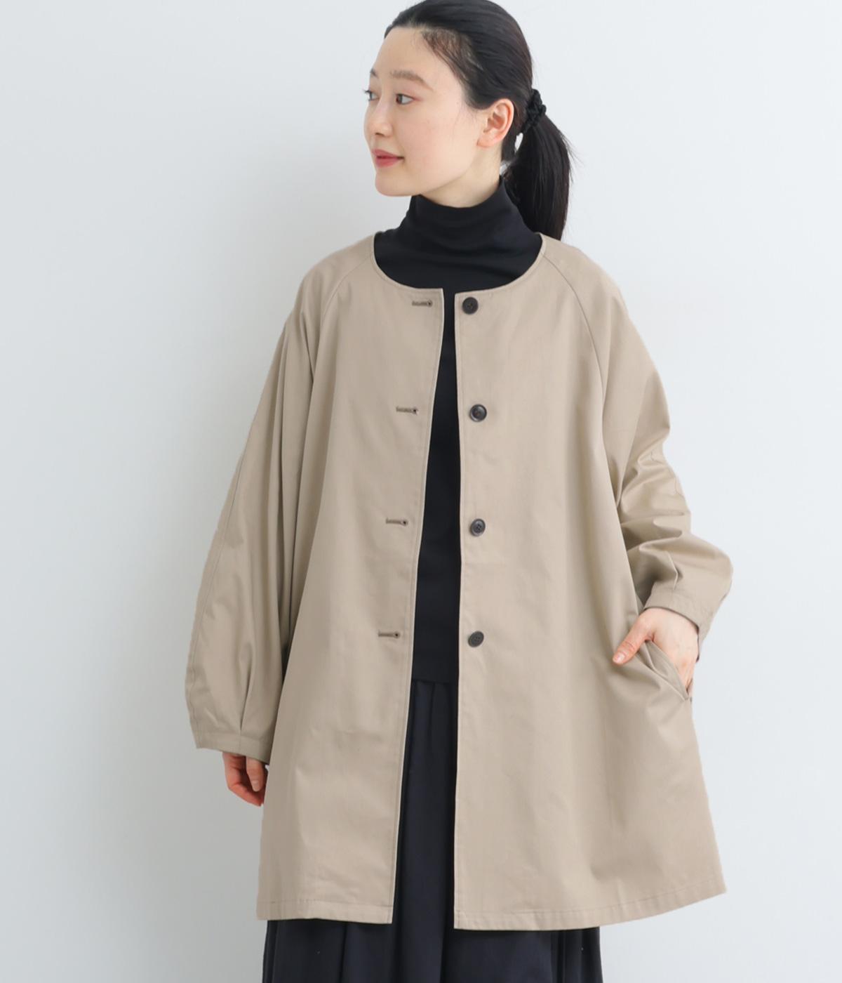 30ツイルボリュームスリーブシャツコート(ベージュ-F)