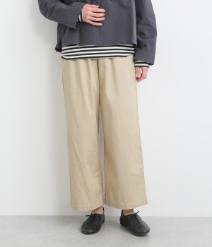 コットン ストレートパンツ(ベージュ-ONESIZE)